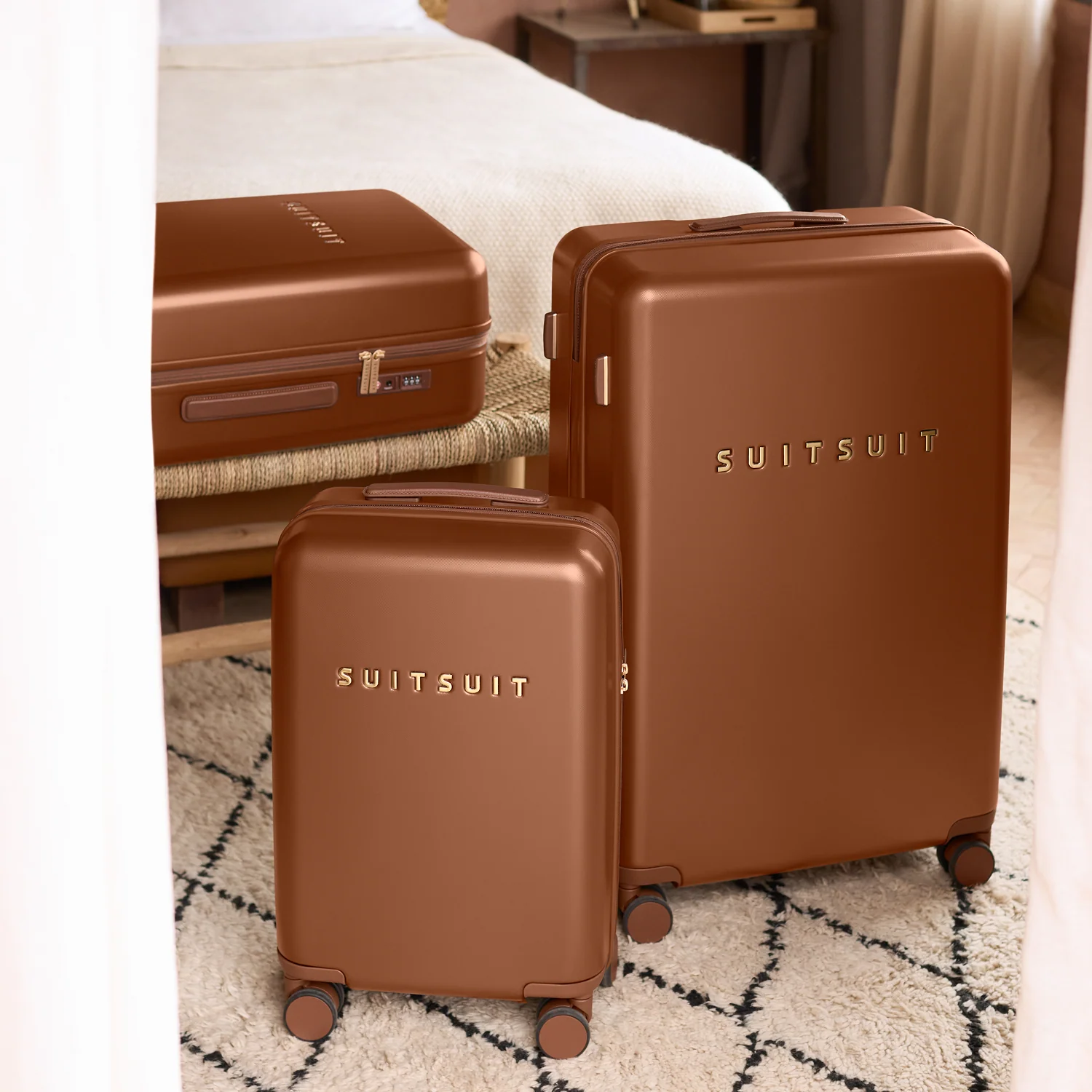 Serenity - Caramel Café - Luggage Set (55/66/76 cm) - Image 2